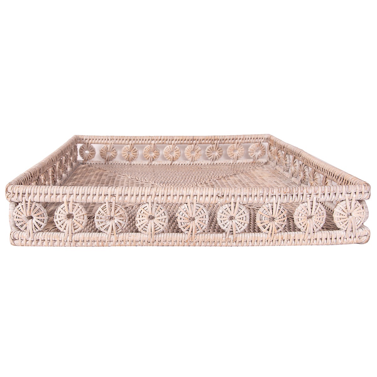 Artifacts Trading Company Inna Design 18" Tray Glass White Wash